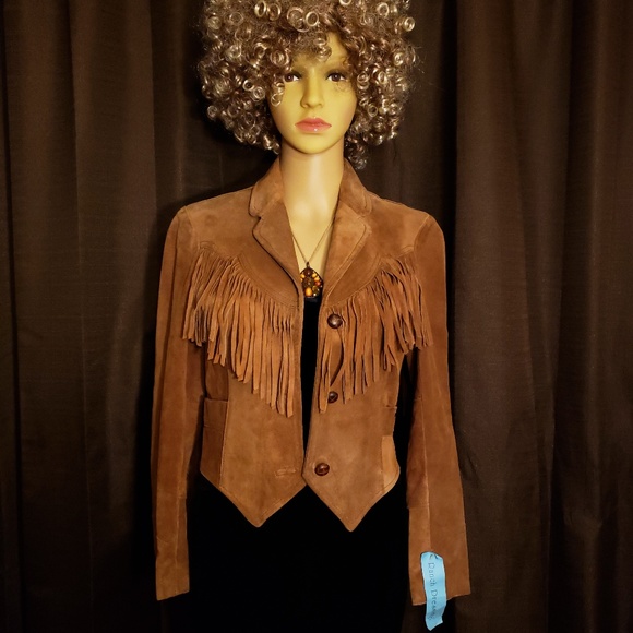 Ms. Pioneer Jackets & Blazers - Ms. Pioneer - Vintage Leather Suede Fringe Blazer